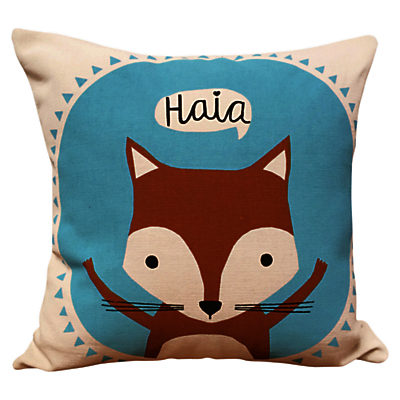 Cathryn Weatherhead Fox Cushion, Blue Cathryn Weatherhead Fox Cushion, Blue